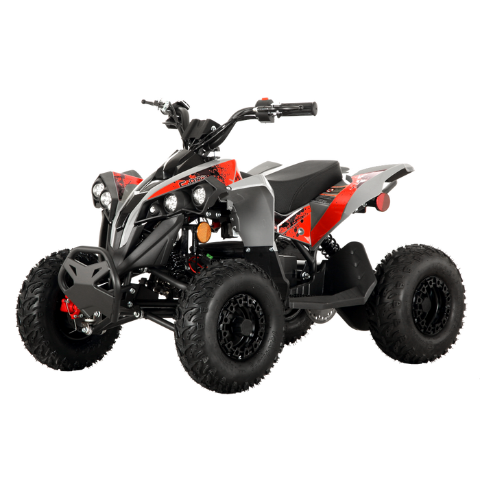 Pioneer E-802 Electric Quad 4 wheeler ATV  | 48V Battery | 1200W Motor | Ages 6+ only | Speed Governor and Remote Shut Off - Red